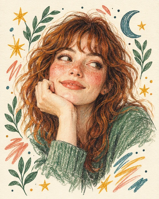 Doodle portrait illustrative concept