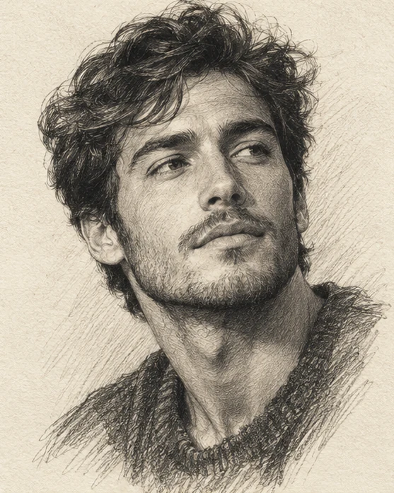 Pencil sketch illustrative concept