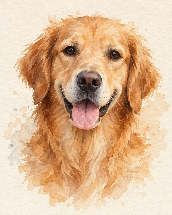 Pet watercolor illustrative concept