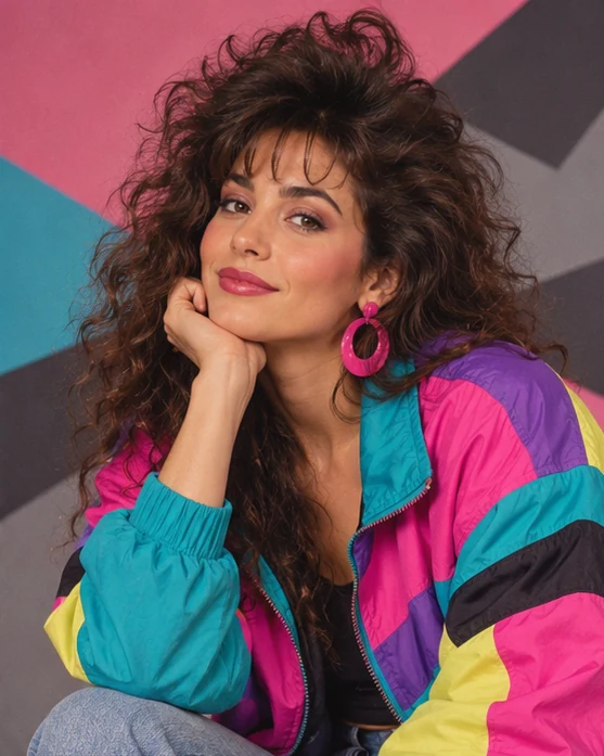 80s color pop illustrative concept