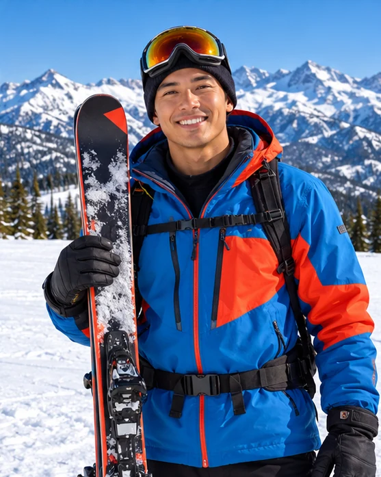 Winter slopes illustrative concept