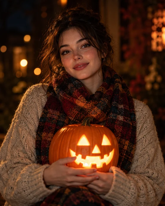 Pumpkin glow illustrative concept