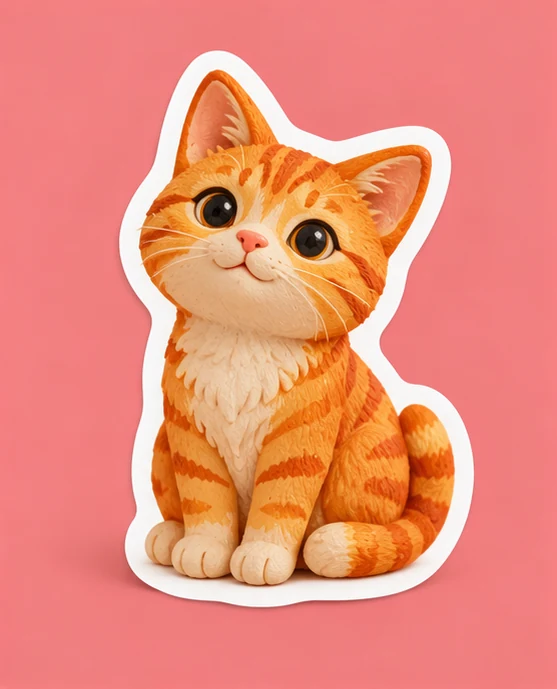 Clay pet sticker illustrative concept