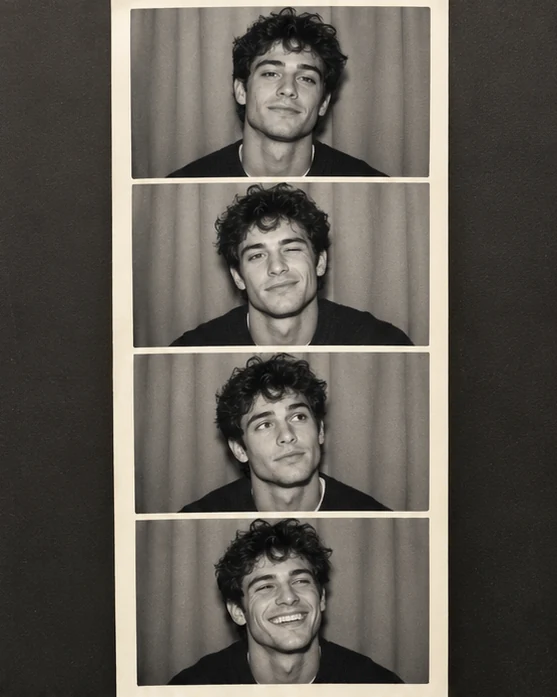 Vintage photo booth illustrative concept